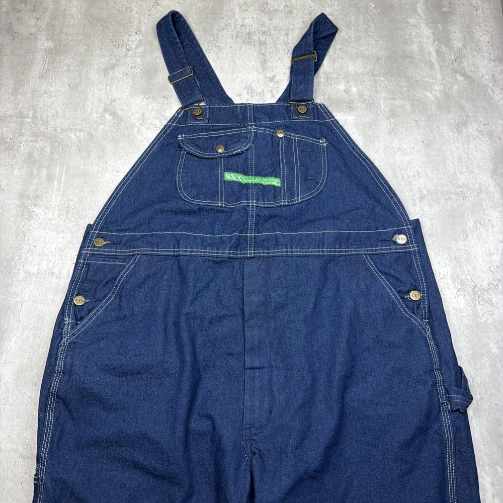 Key Imperial Bib Overalls Mens 44x32 Blue Workwear Pants Carpenter Farmer